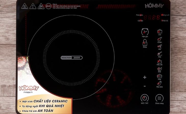 Bếp từ Hommy FYM20-71 có thể tùy chỉnh 10 mức linh hoạt theo món ăn Bếp từ Hommy FYM20-71 có thể tùy chỉnh 10 mức linh hoạt theo món ăn