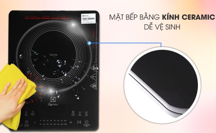 Bếp từ Electrolux ETD42SKR bằng kính Ceramic - Eurokera (Pháp), dễ vệ sinh Bếp từ Electrolux ETD42SKR bằng kính Ceramic - Eurokera (Pháp), dễ vệ sinh