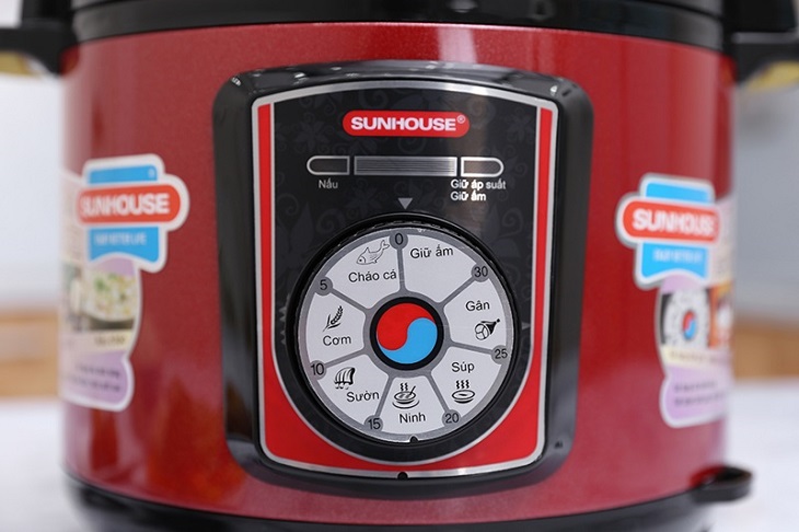 Thiết lập thời gian nấu Thiết lập thời gian nấu phù hợp với nồi áp suất điện Sunhouse SHD1755 5 lít
