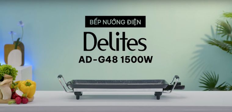 So sánh lò nướng và nồi nướng thủy tinh danh gia chi tiet bep nuong dien delites ad g48 1500 w 760x367 1
