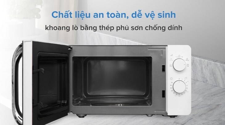 Lò vi sóng Electrolux EMM20K18GW 20 lít có khoang lò bằng thép phủ lớp chống dính bền tốt, an toàn với sức khỏe gia đình bạn Lò vi sóng Electrolux EMM20K18GW 20 lít có khoang lò bằng thép phủ lớp chống dính bền tốt, an toàn với sức khỏe gia đình bạn