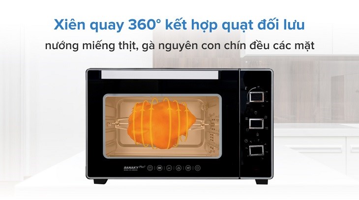 Lò nướng Sanaky VH5099S2D 50 lít có khả năng nướng thực phẩm đều, an toàn Lò nướng Sanaky VH5099S2D 50 lít có khả năng nướng thực phẩm đều, an toàn