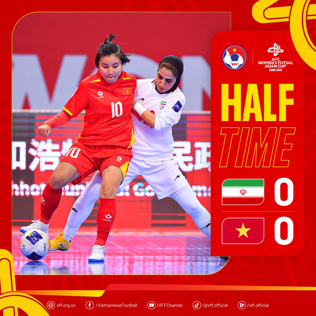 Đội futsal nữ Việt Nam hòa ĐKVĐ Iran, vào tứ kết với ngôi nhất bảng: Đấu Nhật Bản- Ảnh 1. Đội futsal nữ Việt Nam hòa ĐKVĐ Iran, vào tứ kết với ngôi nhất bảng: Đấu Nhật Bản- Ảnh 1.