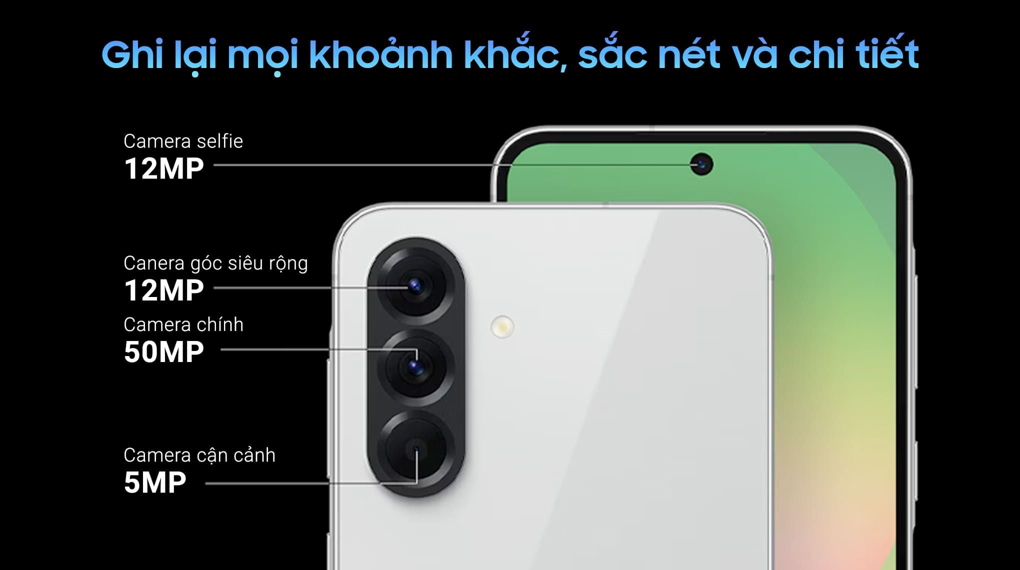 Điện thoại Samsung Galaxy A56 5G 8GB/256GB sở hữu hệ thống camera sắc nét Điện thoại Samsung Galaxy A56 5G 8GB/256GB